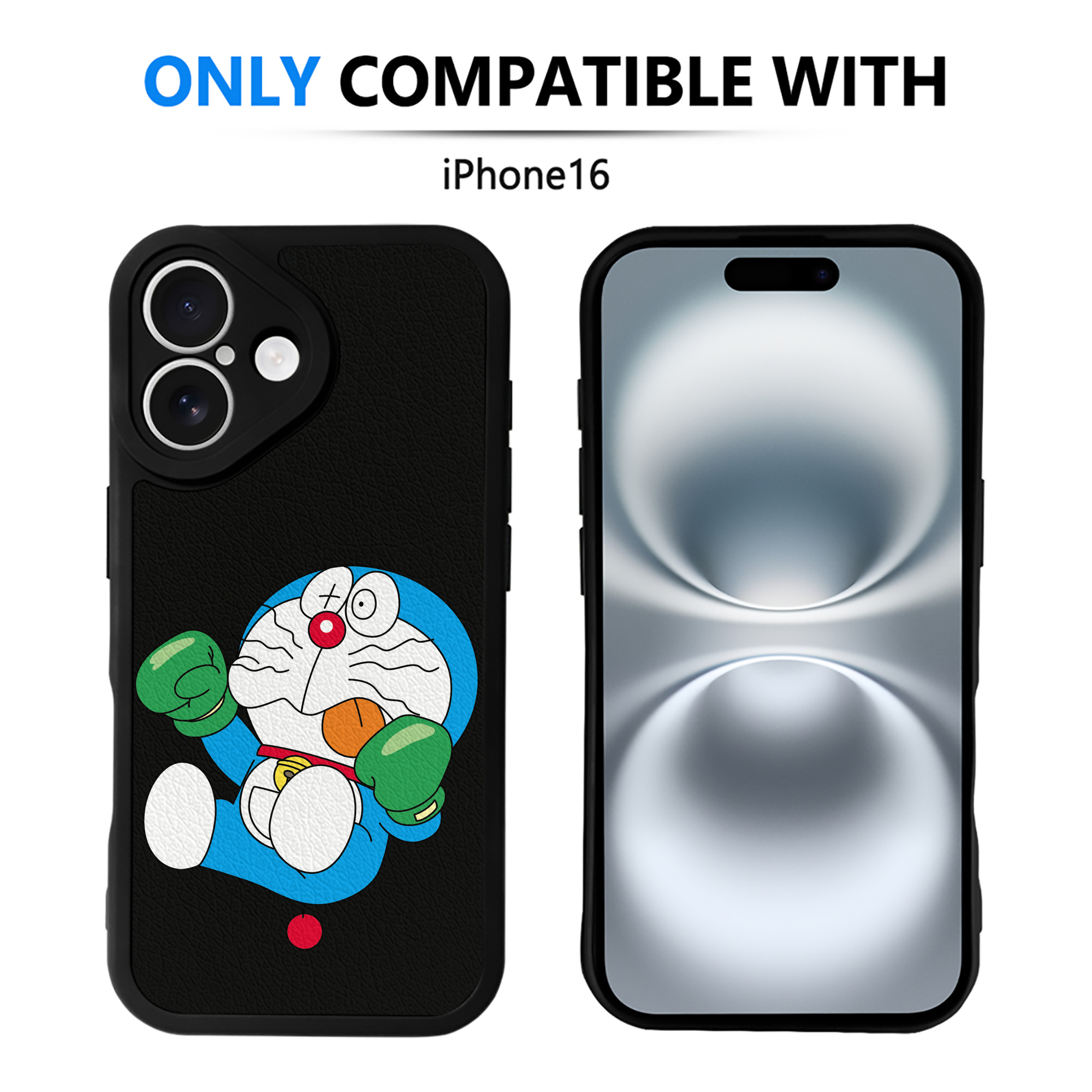 （画像用） ドラえもん Doraemon 【iPhone 16シリーズ対応】シリコンスマホケース（レザー調） 材質：シリコン